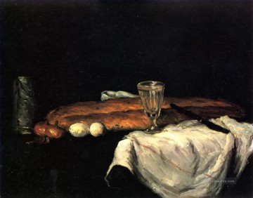  Brot Kunst - Stillleben mit Brot und Eiern Paul Cezanne
